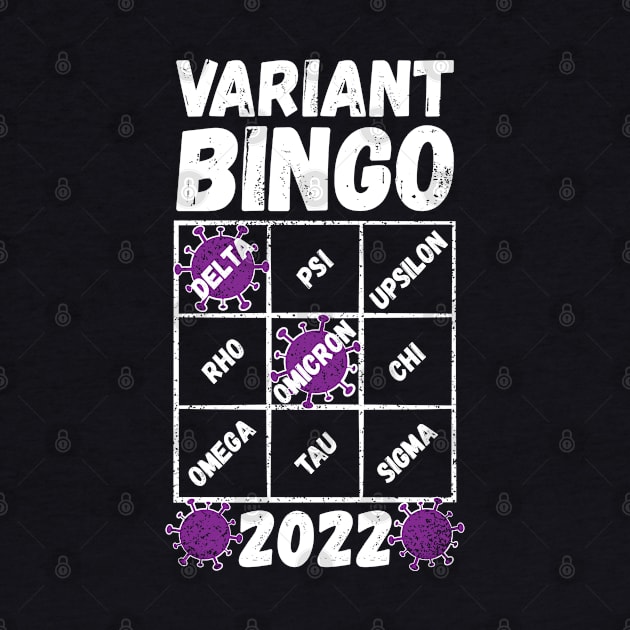 Variant Bingo 2022, a Covid-19 variant bingo card with two variants already marked off by RobiMerch